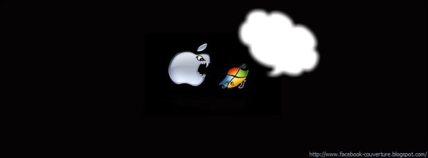 apple vs windows couverture facebook Фотомонтаж