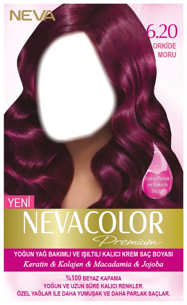 Nevacolor Premium 6.20 Orkide Moru - Kalıcı Krem Saç Boyası Seti Fotomontáž