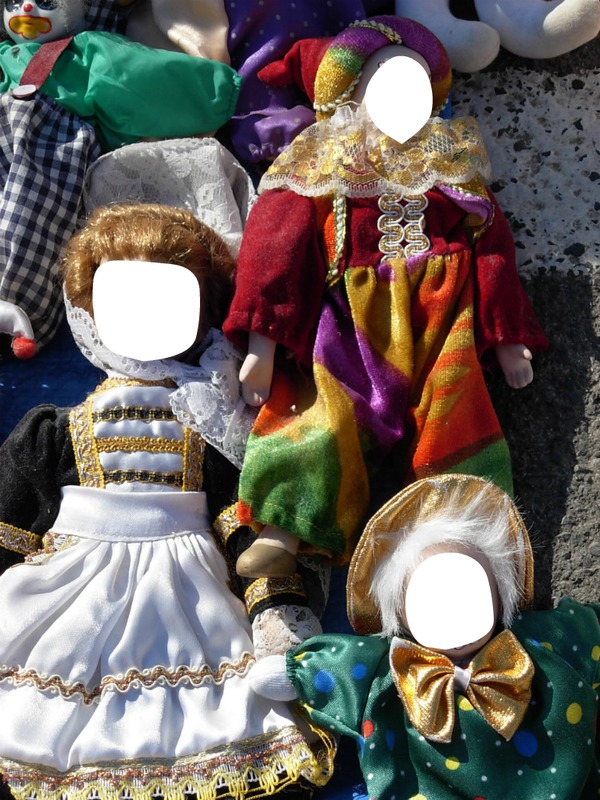 trois poupées -trois visages Fotomontáž