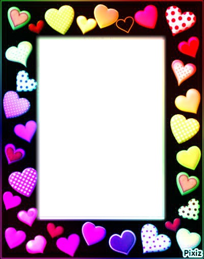 coeurs , multicolores Photo frame effect
