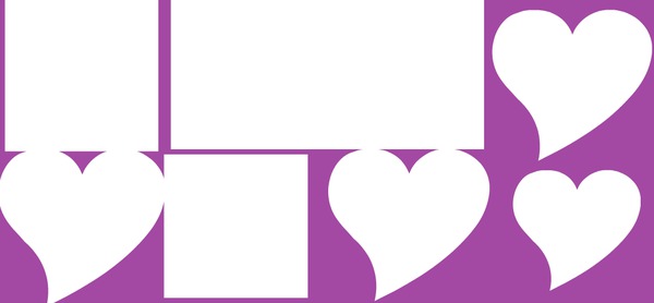 Fonds violet coeur et caré フォトモンタージュ
