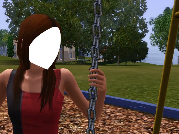 Sims 3-as lány a hintán Fotomontáž