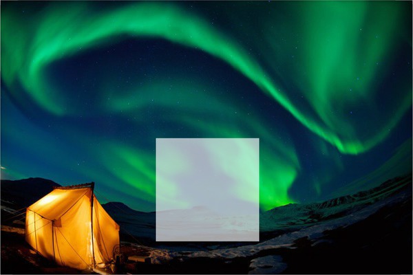 aurore boreale Fotomontaggio