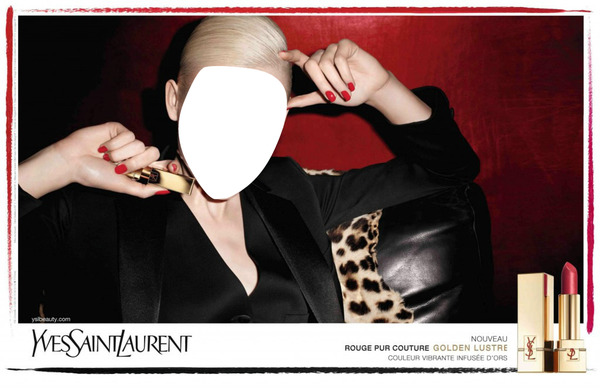 Yves Saint Laurent Rouge Pur Couture Golden Lustre Lipstick Advertising 2 Photo frame effect