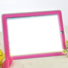 tablet rosada Fotomontagem