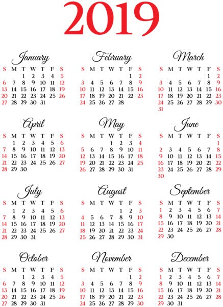 calendrier 2019 Montaje fotografico
