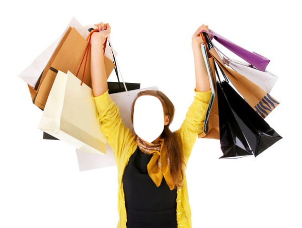 Woman in Shopping Montaje fotografico