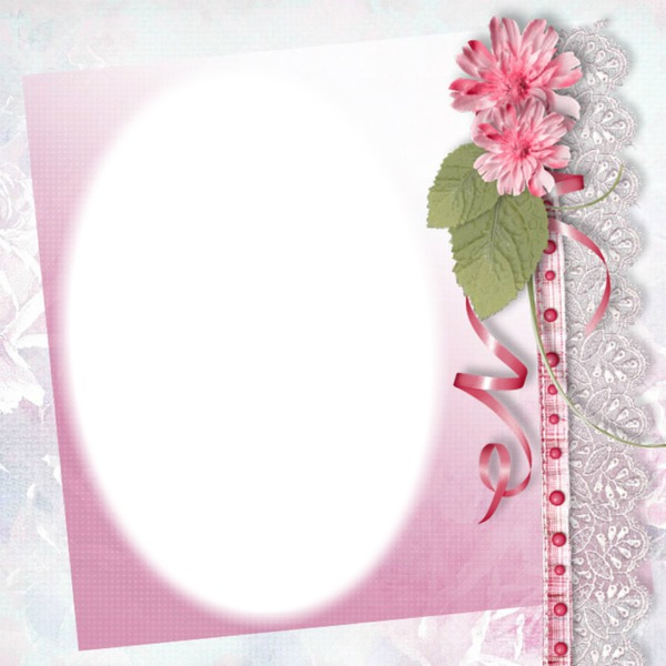 cadre fleurs roses Fotomontage