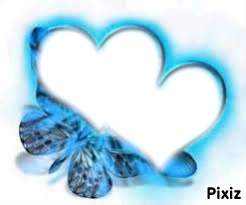papillon bleu néon Montage photo