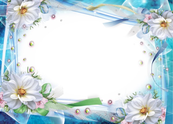 cadre fleur bleue Valokuvamontaasi
