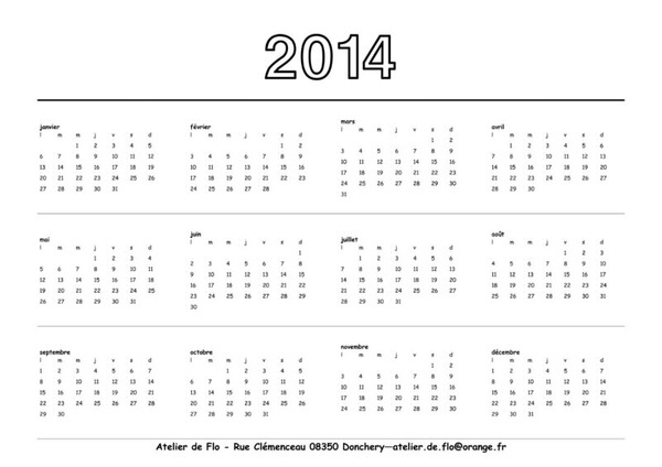 calendrier 4 photos 2014 Fotomontage