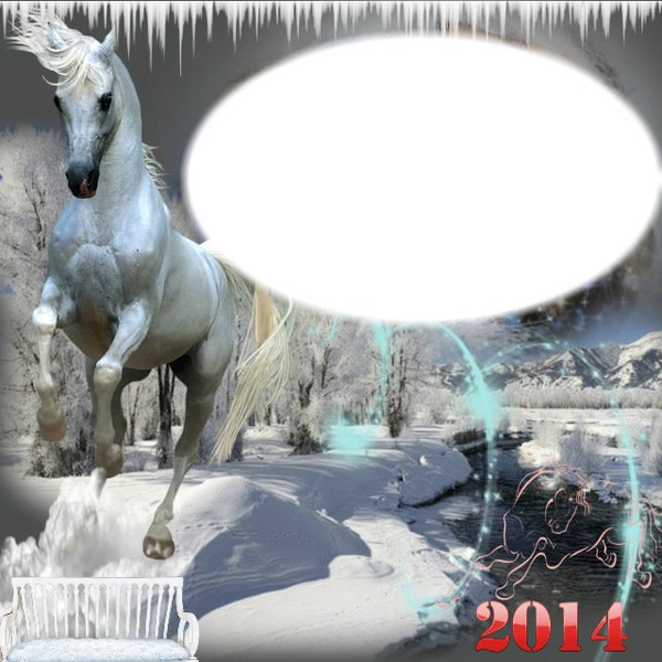 cadre cheval blanc* Fotomontaža