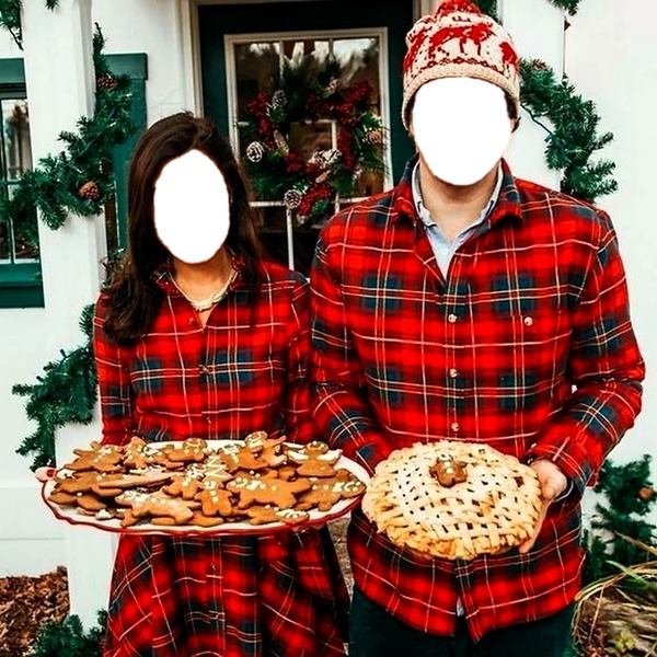 Christmas Couple with cookies Φωτομοντάζ
