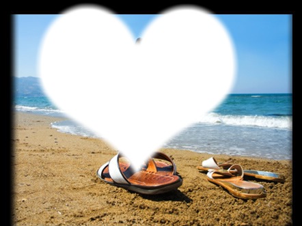 les amoureux a la plage Fotomontagem