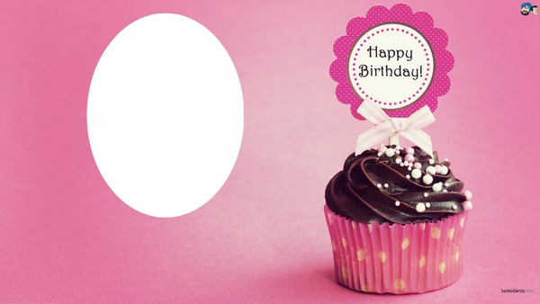 cup cake hbday Photo frame effect