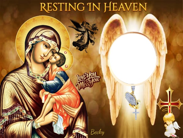 resting in heaven Photo frame effect