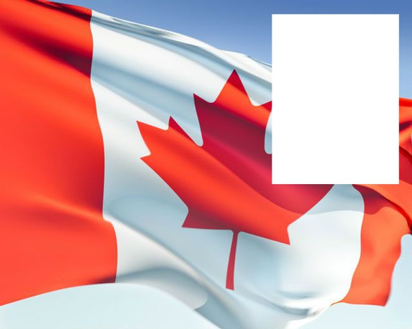 Canada flag flying Montaje fotografico