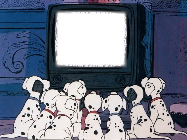 dalmatiens devant tv Photo frame effect