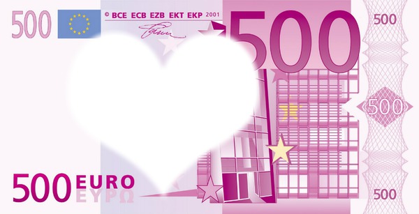 500 Euro Photo frame effect