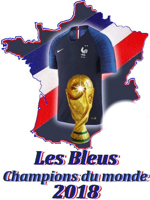 Les Bleus champions du monde 2018 Fotomontaggio