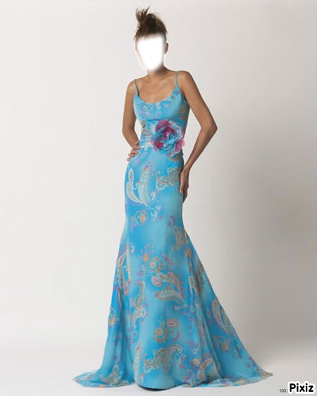 robe bleute Fotomontage