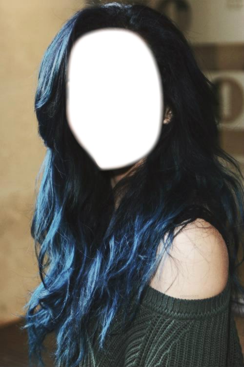 Jade cheveux bleu Photomontage