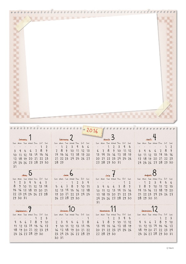 mon calendrier 2016 Photomontage