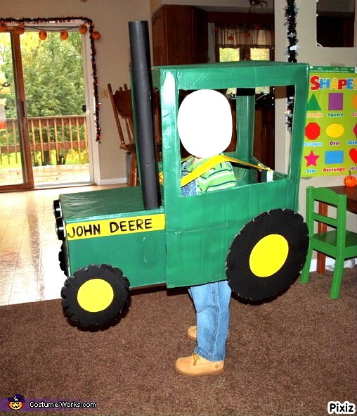 Tractor, john deere, toy, funny, Photo frame effect