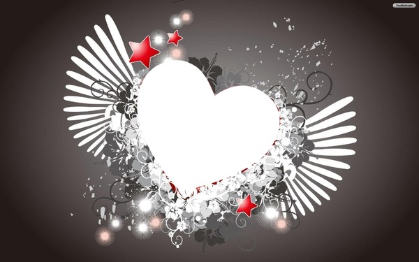 Flying Love Heart Photomontage