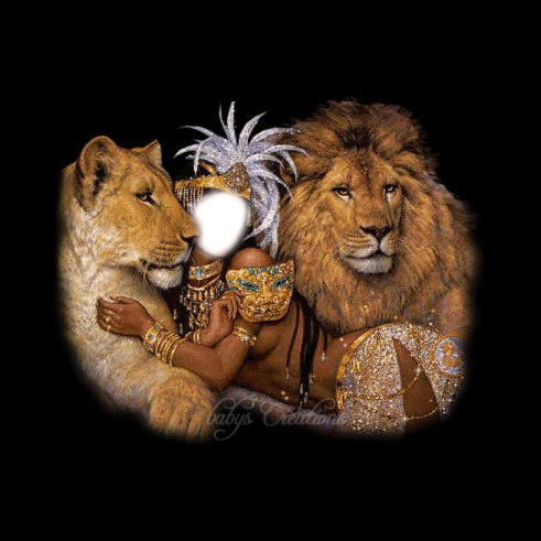 entre deux lions Photomontage