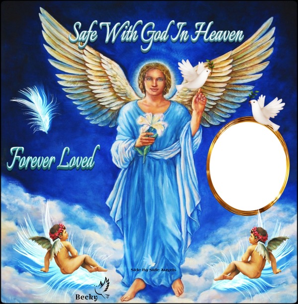safe with god in heaven Photo frame effect