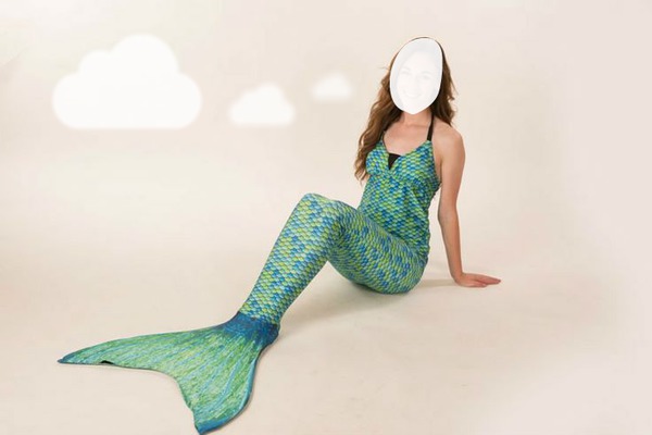 Mermaid green Photo frame effect