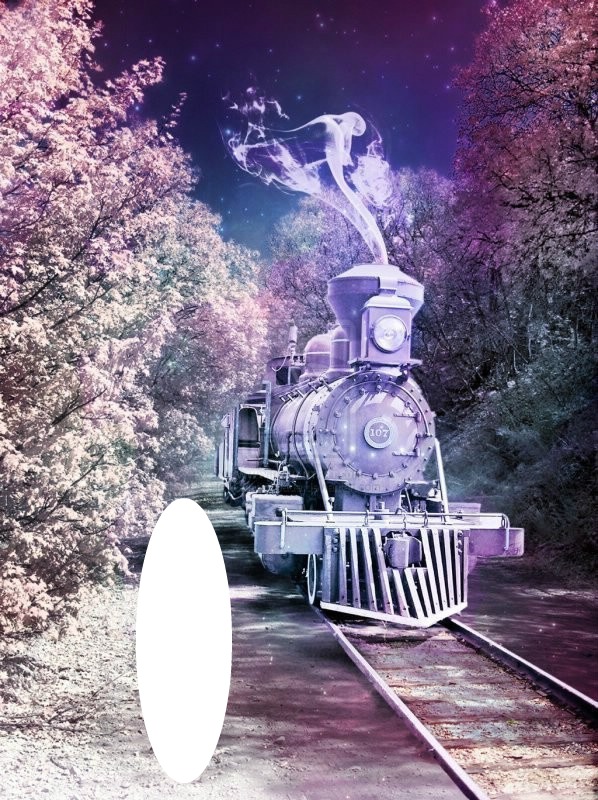 train Fotomontáž
