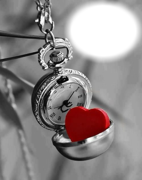Montre-coeur rouge Photo frame effect