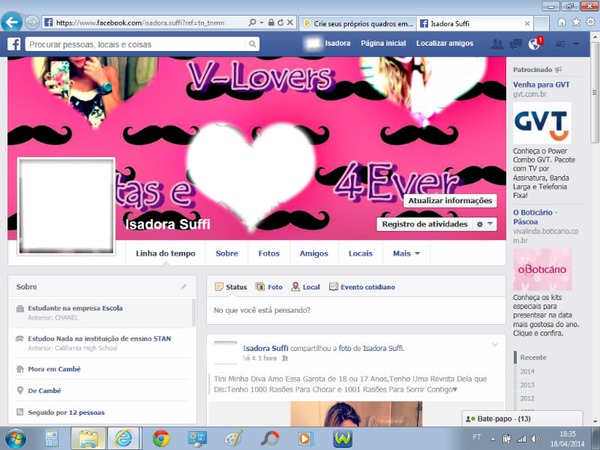 Perfil V-Lovers Facebook Fotomontage