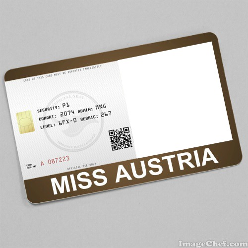 Miss Austria Card Photo frame effect