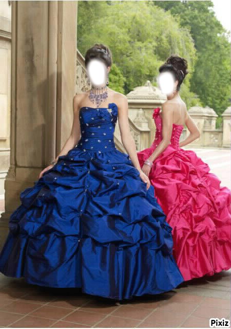 2 filles en robes Fotomontage