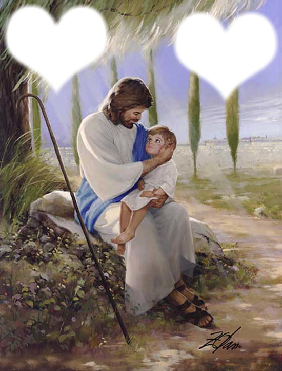 jesus loves the little children Photomontage
