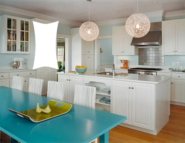 cozinha azul Fotomontagem