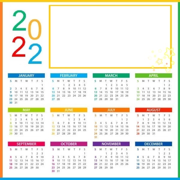 calendario 2022, vertical, 1 foto Montage photo