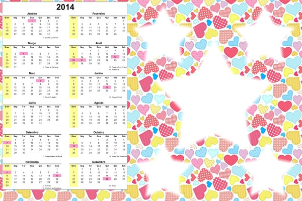 calendario 2014 stars Fotomontagem
