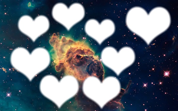 coeur   dans le ciel de galaxie Fotomontaggio