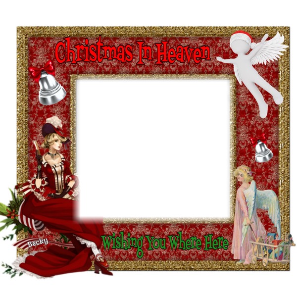 xmas in heaven Photo frame effect