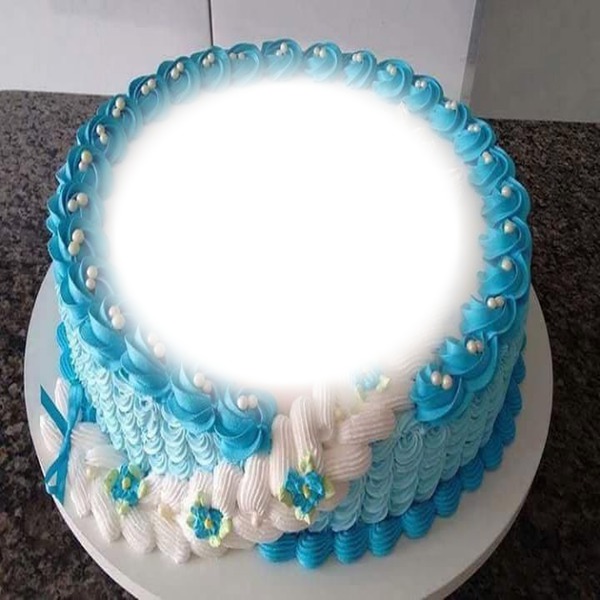 Blue cake Photo frame effect