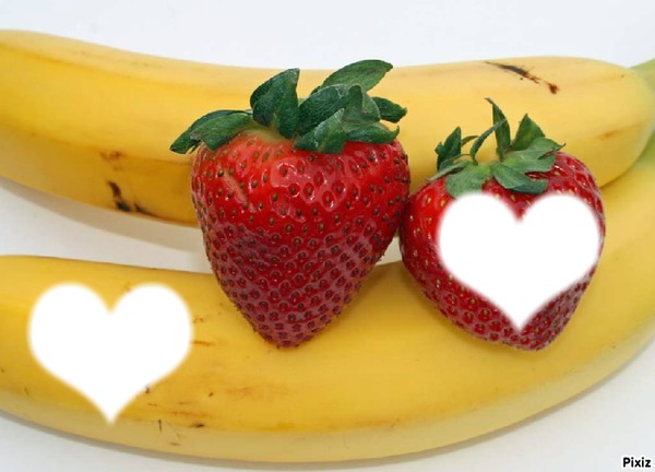 banane fraise Fotomontage