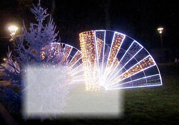 cadre 1 photo décor Noël éventail lumineux Fotomontagem