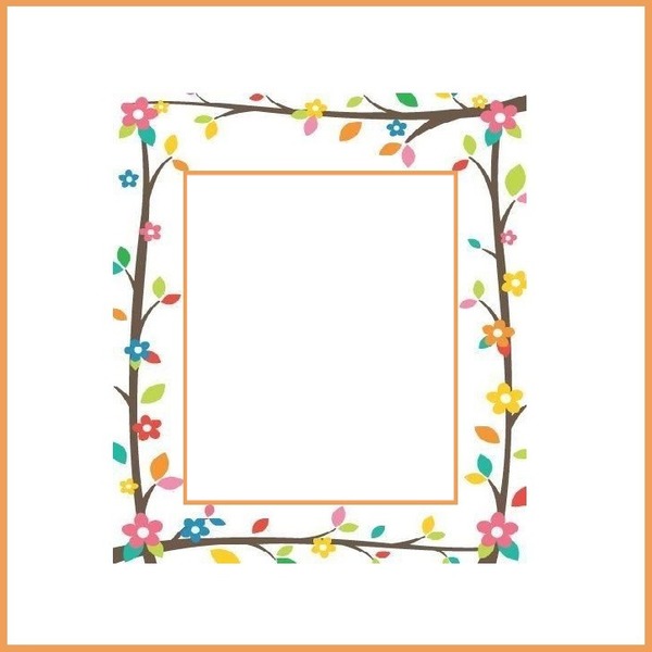 marco y flores de colores. Photo frame effect