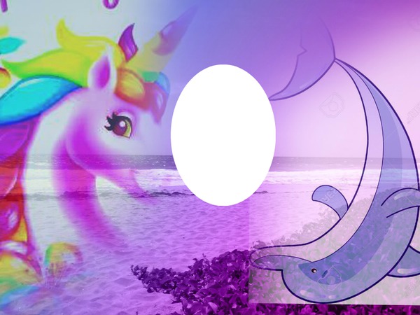 dolphin-unicorn yin yang-hdh 1 Photo frame effect