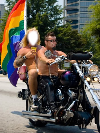 biker gay Montaje fotografico