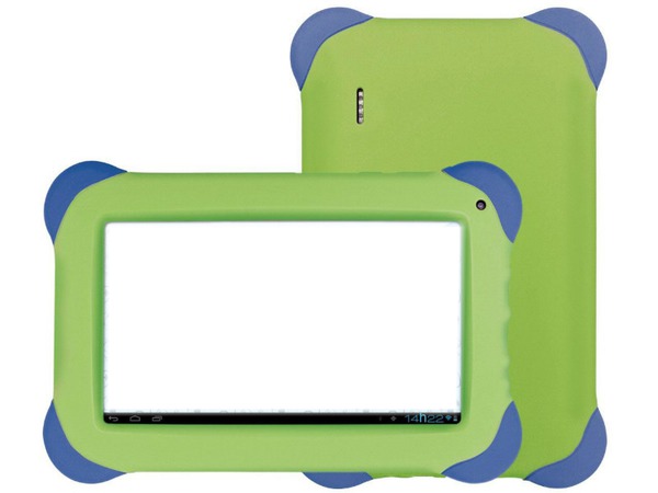 Tablet Com capa verde Fotomontagem